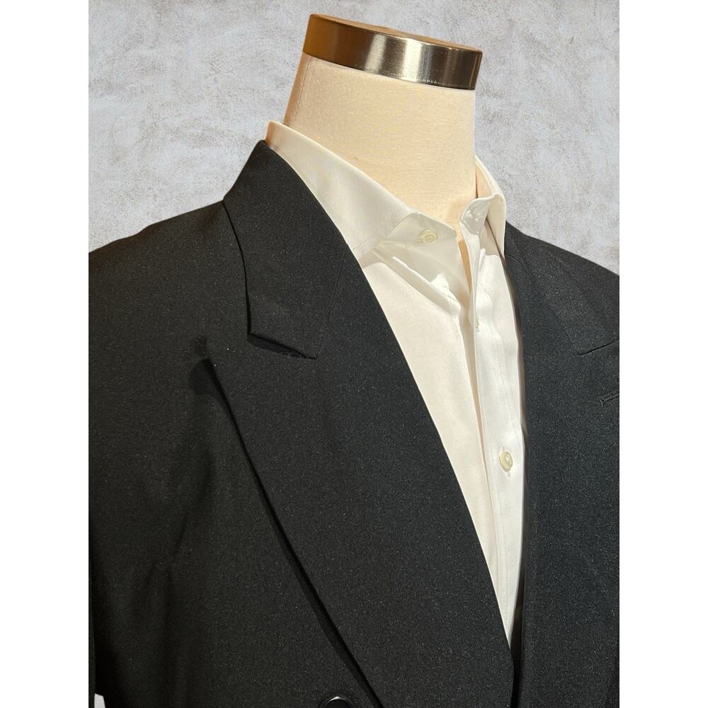 Vintage Gino Cappeli 46R Black Double Breasted Blazer Jacket - Picture 7 of 14